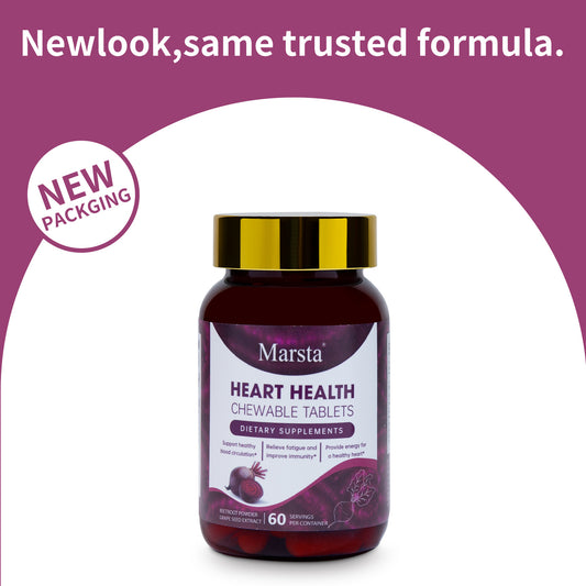 Beetroot Chewable Tablets with Grape Seed & Vitamin C – 60 Count