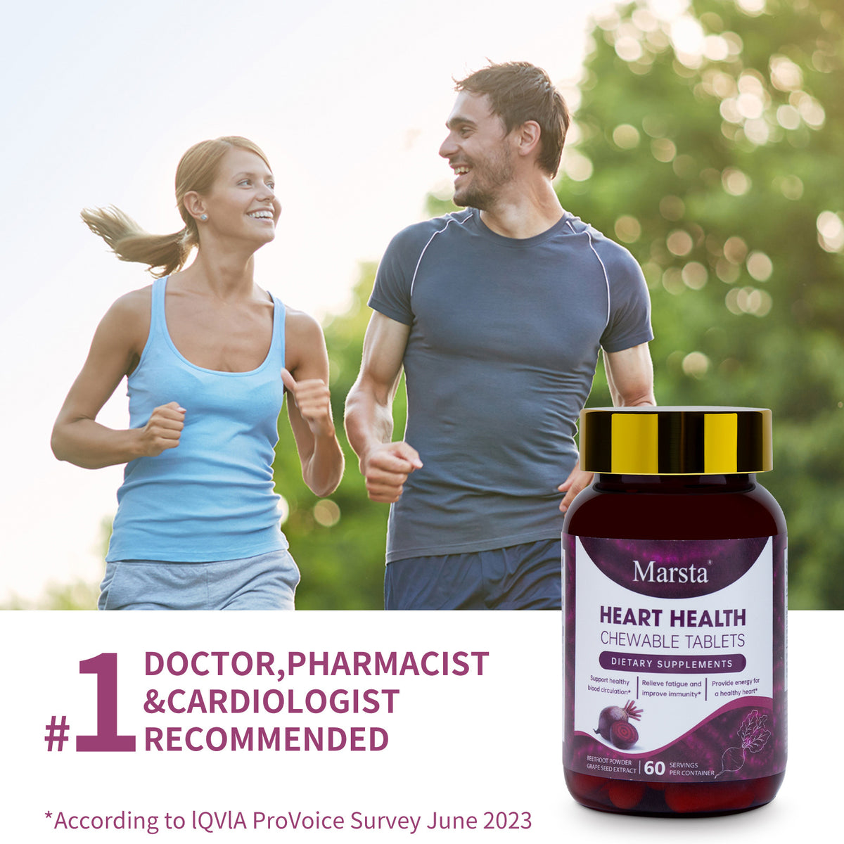 Beetroot Chewable Tablets with Grape Seed & Vitamin C – 60 Count