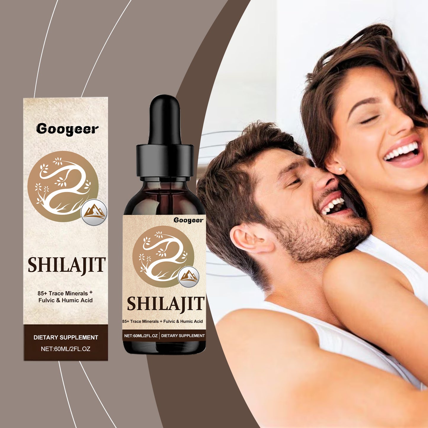 Shilajit Liquid Drops – 85+ Trace Minerals, Fulvic & Humic Acid, 60ml