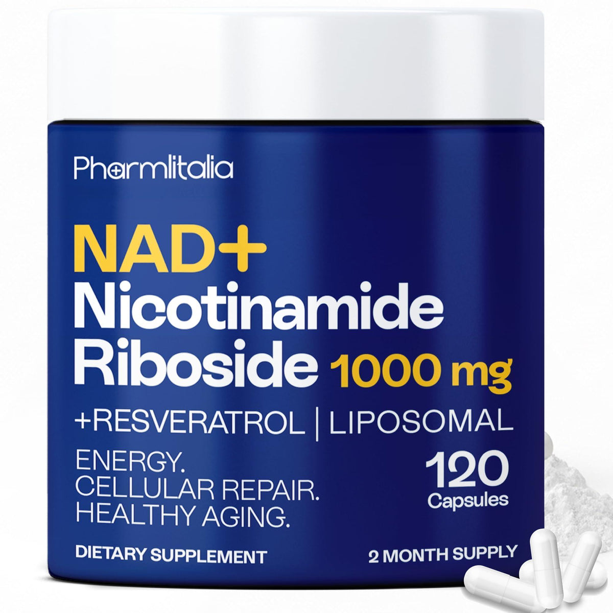 NAD  Capsules Resveratrol   Liposomal Nicotinamide Riboside Quercetin Vitamin B3 NAD  Supplement for Women and Men   Anti Aging Boost Focus and Energy   Cell Regeneration Supplement 120 Capsules