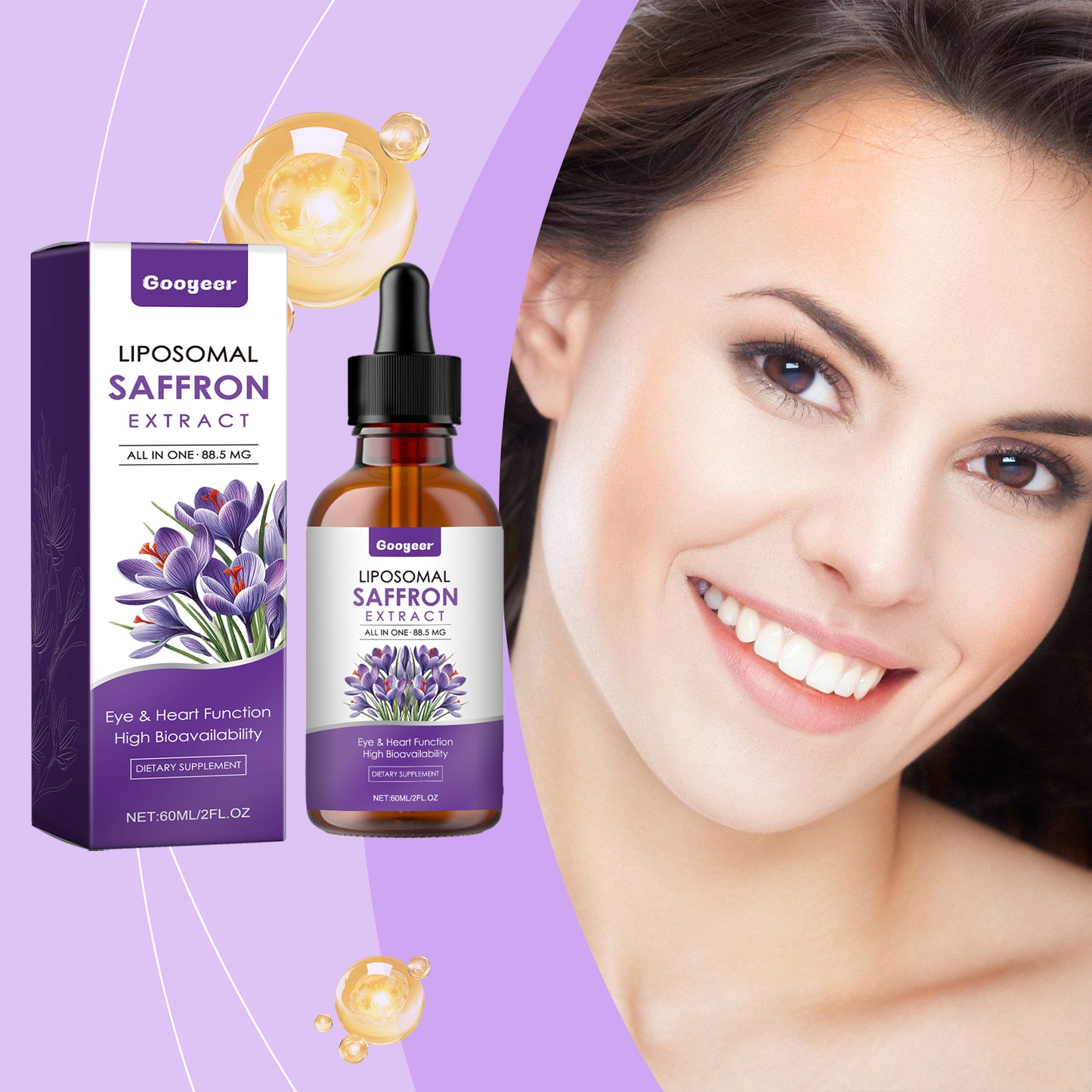 Liposomal Saffron Extract Drops – Eye Health & Energy Supplement | 60ml