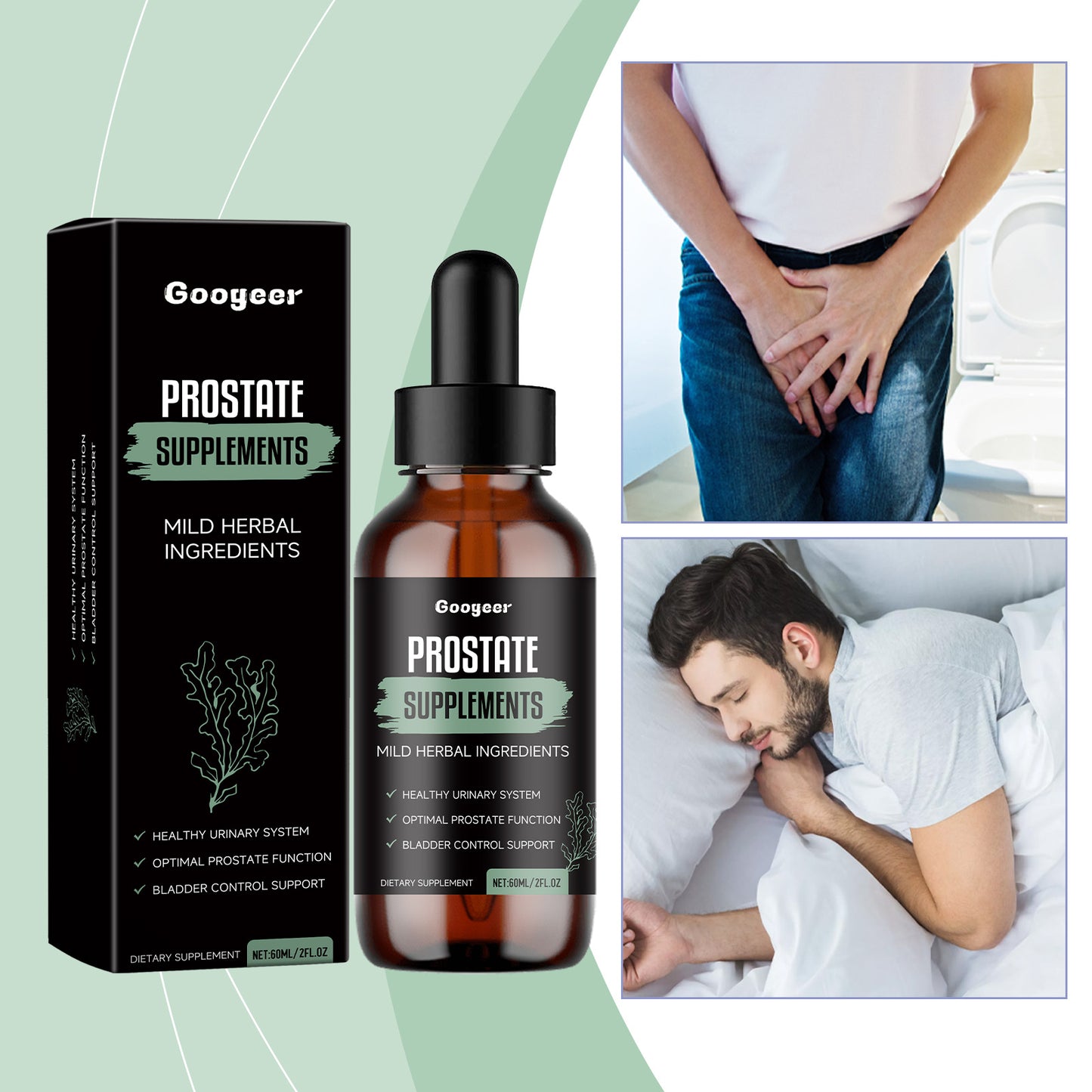 Prostate Support Drops – Herbal Liquid Supplement with Mint & TCM Extract