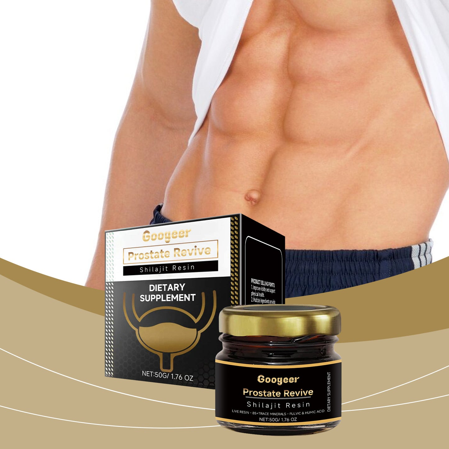 Prostate Revive Shilajit Resin – Herbal Wellness Formula, 50g