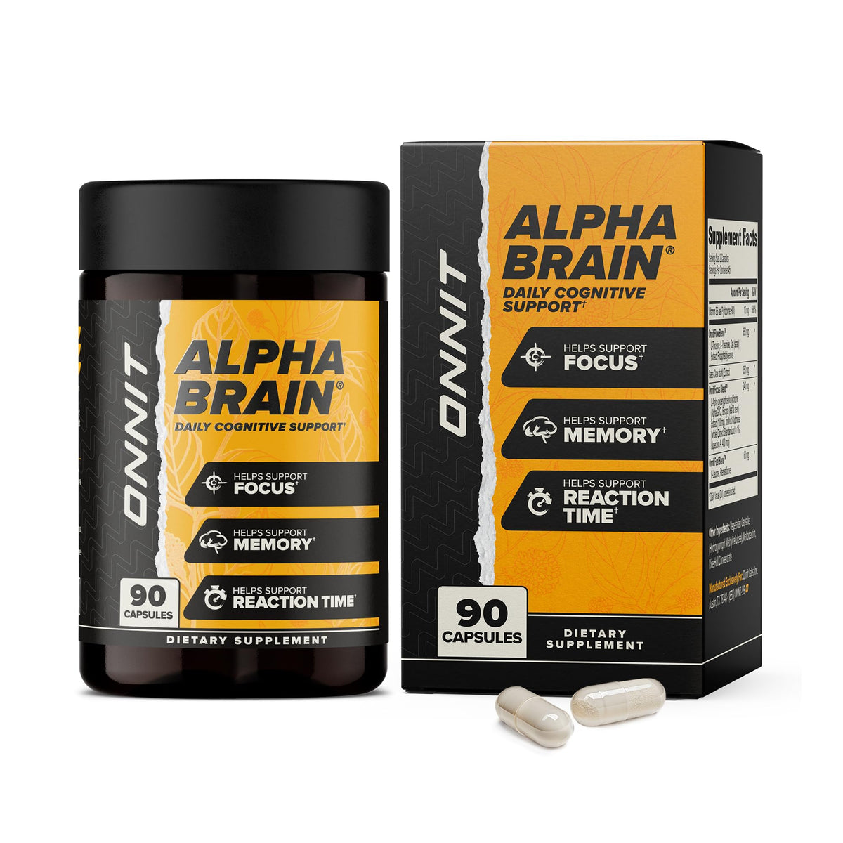 Alpha Brain Nootropic Supplement – Memory, Focus & Mental Speed, 90 Capsules