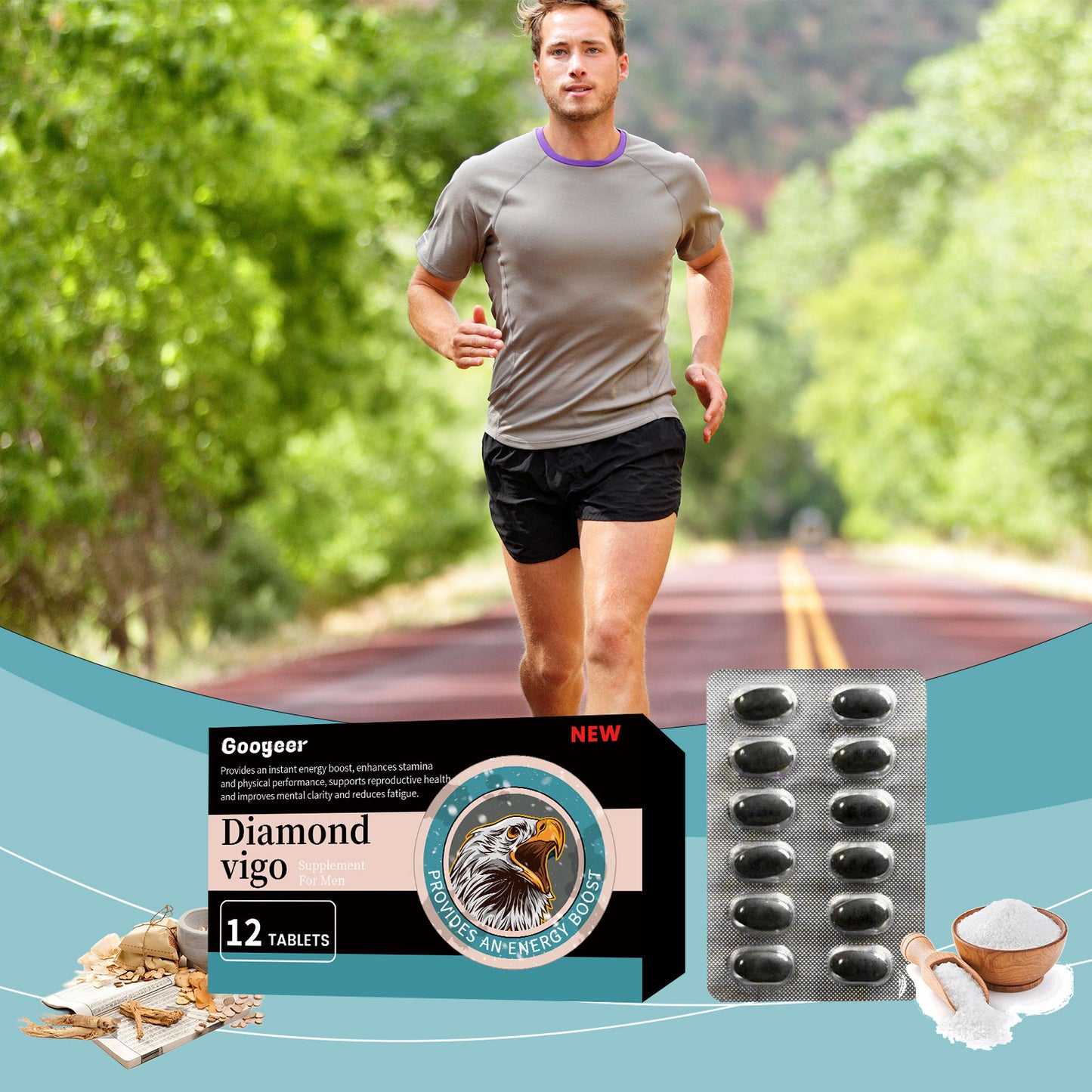 Diamond Vigo Male Energy & Performance Tablets – 12 Tablets