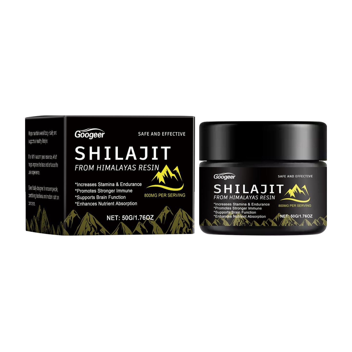 Himalayan Shilajit Resin 800mg – Stamina, Brain & Immune Support, 50g