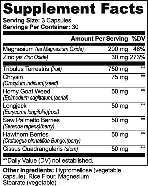 Ultra Testosterone XL for Men – Tribulus, Tongkat Ali & Zinc