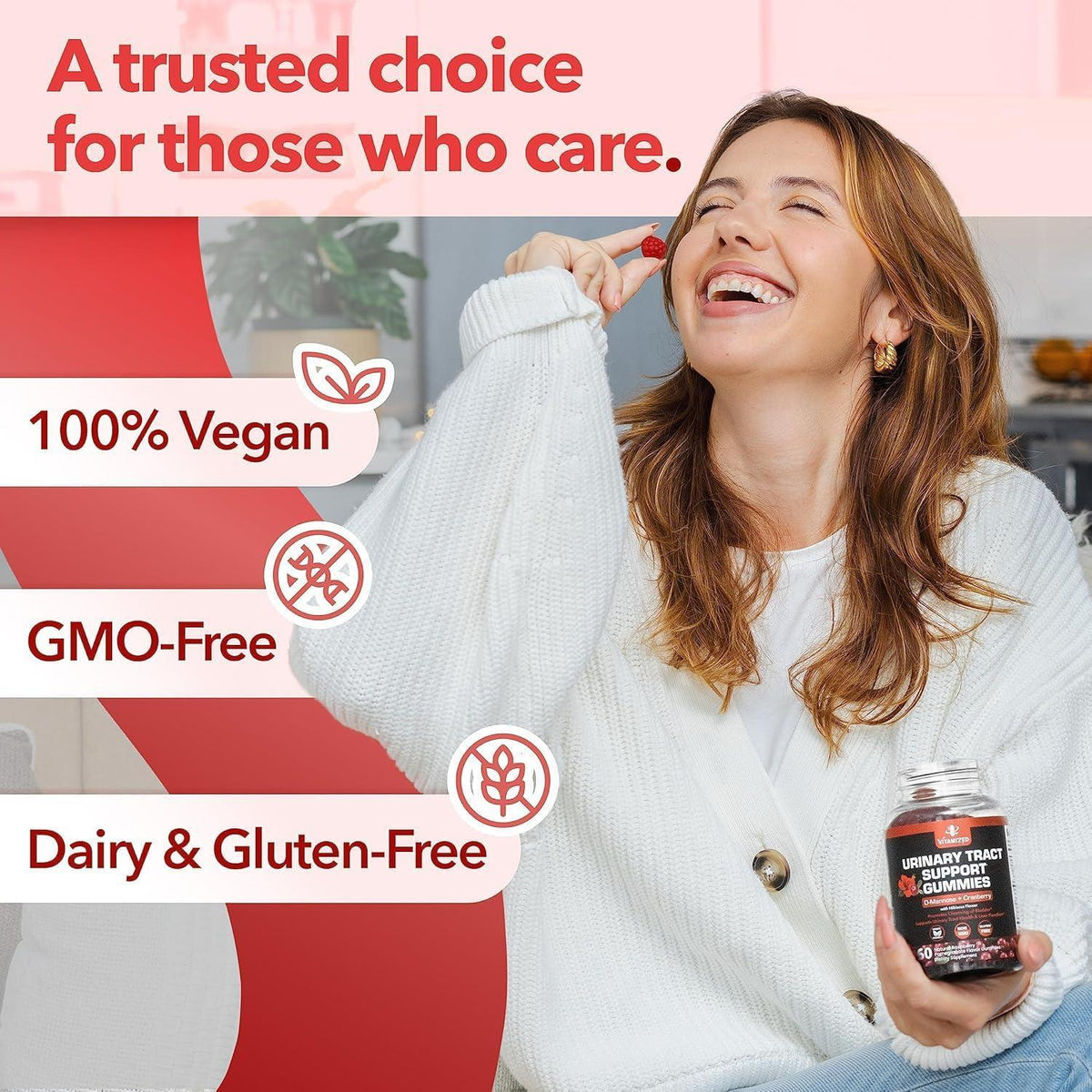 Potent Cranberry Gummies 1500mg with D Mannose   Urinary Tract Health for Women & Men Urinary Flush & Bladder Fast Acting Support Supplements with Hibiscus Powder 180 Count