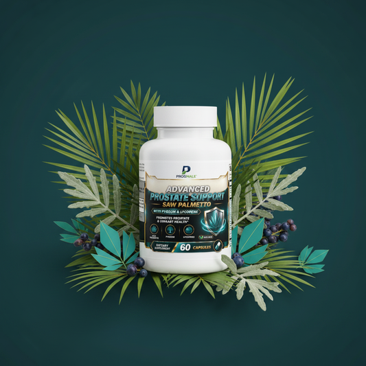 Prostate Support natural supplement bottle with botanical ingredients - Prosmale